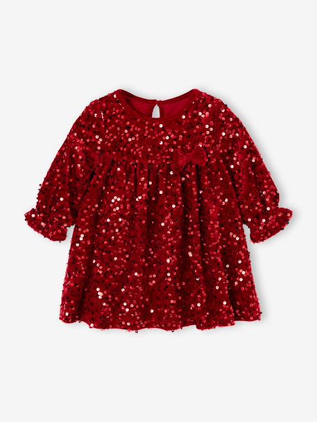Robe bébé fille manches longues rouge 1 - vertbaudet enfant 
