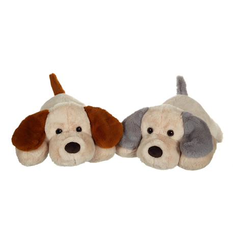 Peluche - peluche chien allongé douceur crème oreilles grises - 50 cm Beige 2 - vertbaudet enfant 