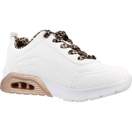 Baskets fille à lacets leopard Blanc wht+Noir blk 5 - vertbaudet enfant 