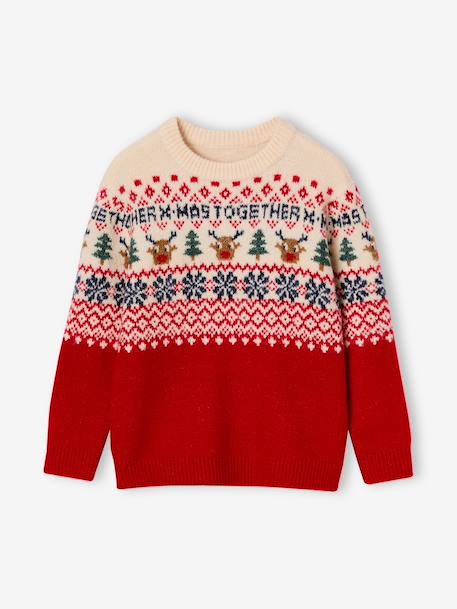 Pull de Noël manches longues Capsule Famille rouge 3 - vertbaudet enfant 