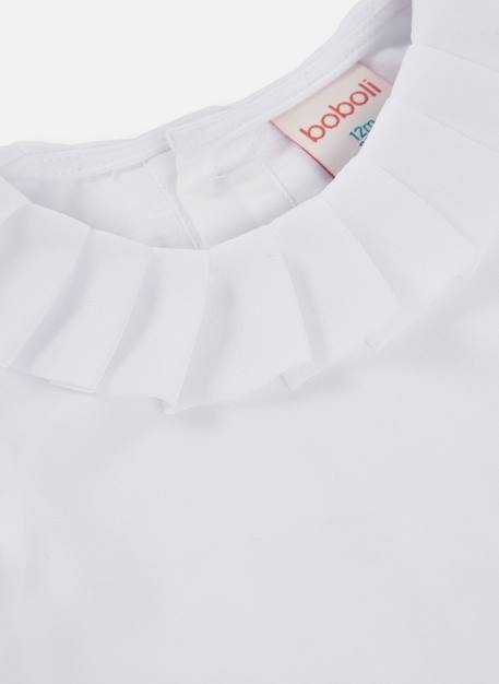 Blouse fille avec col à volants Blanc 3 - vertbaudet enfant 