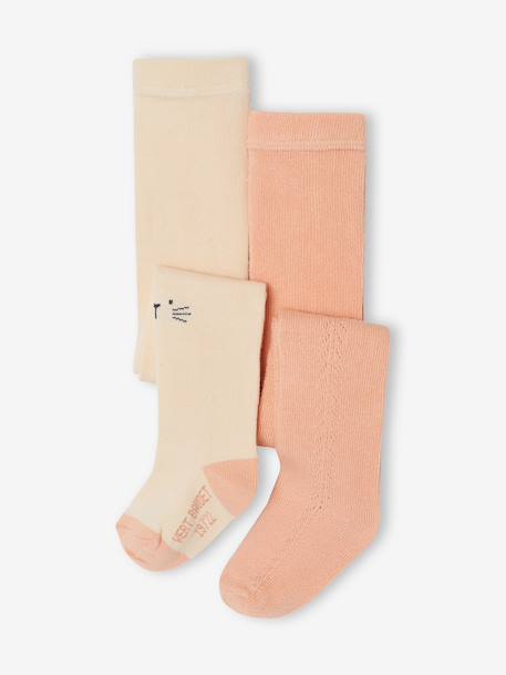 Lot de 2 collants écru 1 - vertbaudet enfant 