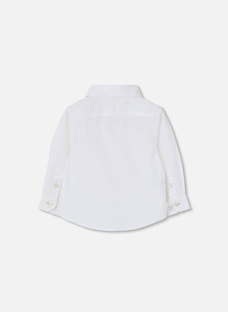Chemise garçon manches longues oxford Blanc 3 - vertbaudet enfant 