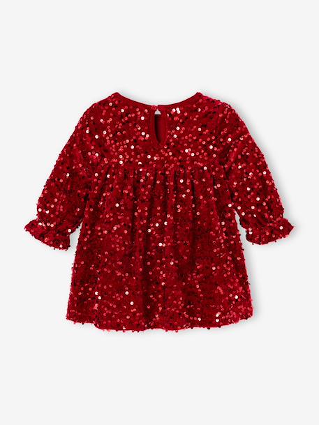 Robe bébé fille manches longues rouge 2 - vertbaudet enfant 