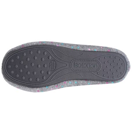 Chaussons ballerines microvelours semelle ultra souple mousse à mémoire forme Noir+Pois gris+Rouge 11 - vertbaudet enfant 