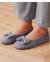 Chaussons ballerines microvelours semelle ultra souple mousse à mémoire forme Noir+Pois gris+Rouge 8 - vertbaudet enfant 