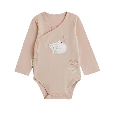 Lot de 2 bodies bébé manches longues ouverture croisée doucette Rose 3 - vertbaudet enfant 