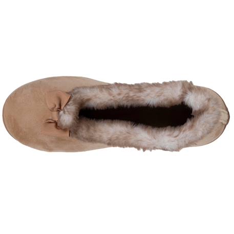 Chaussons ballerines en velours, semelle ultra confort, soutient votre voûte plantaire, mousse à mémoire de forme Camel 3 - vertbaudet enfant 