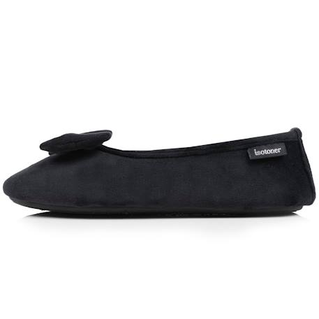 Chaussons ballerines microvelours semelle ultra souple mousse à mémoire forme Noir+Pois gris+Rouge 4 - vertbaudet enfant 