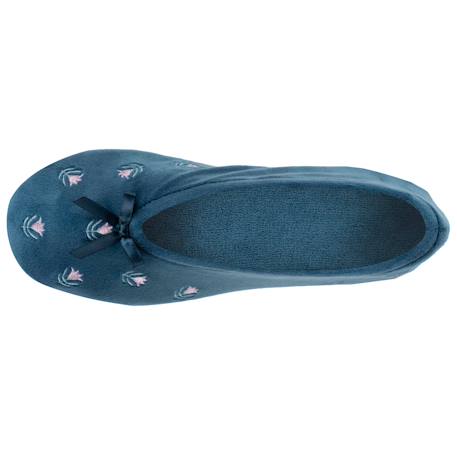 Chaussons ballerines ultra confortables, semelle en cuir, détail grand nœud Aubergine+Bleu canard+Bleu canardfleurs+Girafe+Gris chiné clair+Ivoire+Rayure marinière+Rayuresbleues+Rouge+Sauge+Vert d'eau 15 - vertbaudet enfant 