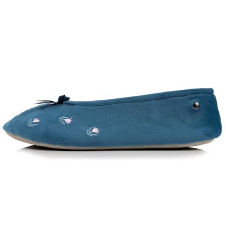 Chaussons ballerines ultra confortables, semelle en cuir, détail grand nœud Aubergine+Bleu canard+Bleu canardfleurs+Girafe+Gris chiné clair+Ivoire+Rayure marinière+Rayuresbleues+Rouge+Sauge+Vert d'eau 16 - vertbaudet enfant 