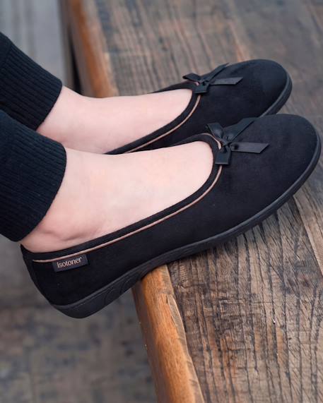 Chaussons ballerines semelle ergonomique confortables, semelle à mémoire de forme Camel+Noir+Rayures 8 - vertbaudet enfant 