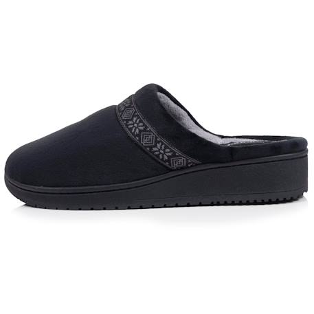 Chaussons mules microvelours mousse à mémoire forme talon 3,7 cm Noir+Rouge 4 - vertbaudet enfant 