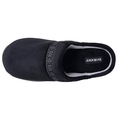 Chaussons mules microvelours mousse à mémoire forme talon 3,7 cm Noir+Rouge 3 - vertbaudet enfant 