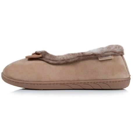 Chaussons ballerines en velours, semelle ultra confort, soutient votre voûte plantaire, mousse à mémoire de forme Camel 4 - vertbaudet enfant 