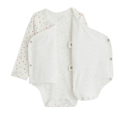 Lot de 2 bodies bébé manches longues ouverture croisée doucette Rose 5 - vertbaudet enfant 