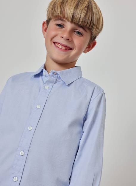 Chemise oxford garçon manches longues Bleu 1 - vertbaudet enfant 
