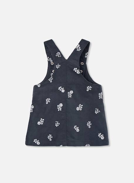 Robe fille chasuble imprimée fleurs Gris 3 - vertbaudet enfant 