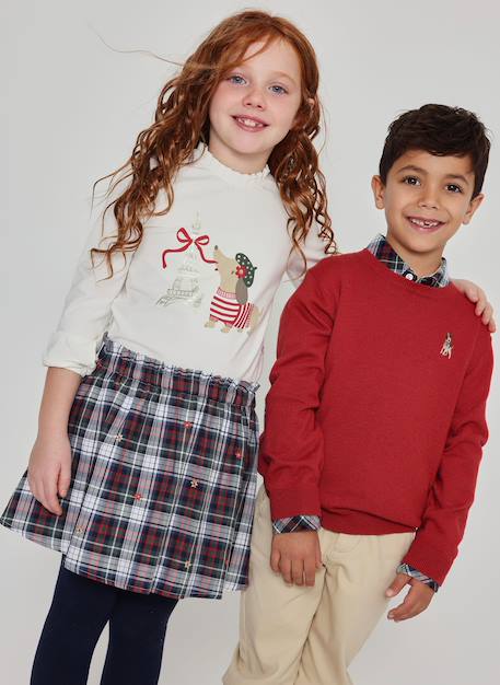 T-shirt fille en maille imprimé petit chien paris Blanc 1 - vertbaudet enfant 