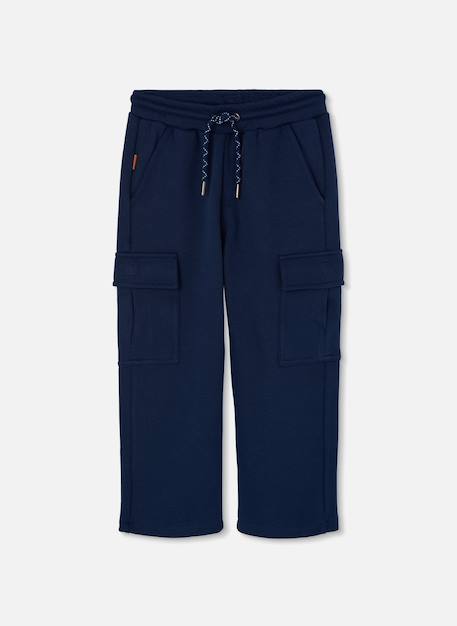 Pantalon garçon en maille cargo Bleu 1 - vertbaudet enfant 