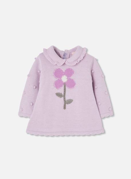 Robe bébé imprimée de fleur Violet 1 - vertbaudet enfant 