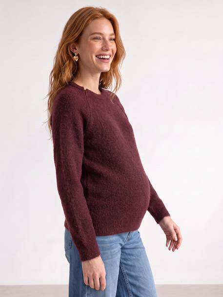 Pull grossesse et allaitement bordeaux+kaki 7 - vertbaudet enfant 
