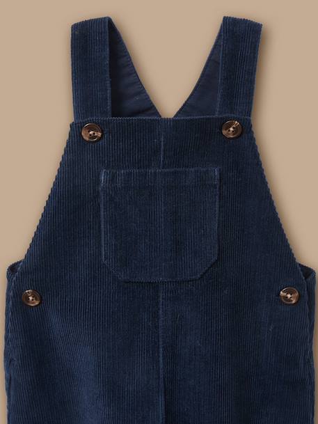 Salopette en velours milleraie bébé Marine+Sucre brun 2 - vertbaudet enfant 