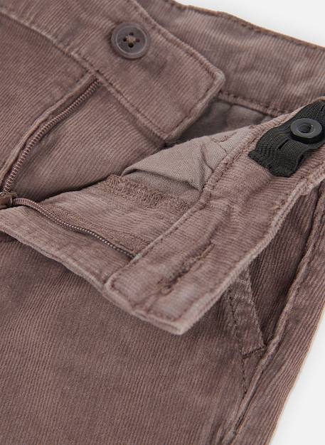 Pantalon garçon en velours côtelé fin Marron 4 - vertbaudet enfant 