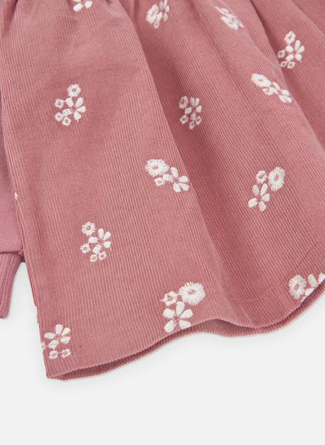 Robe fille en molleton imprimée fleurs Rose 4 - vertbaudet enfant 