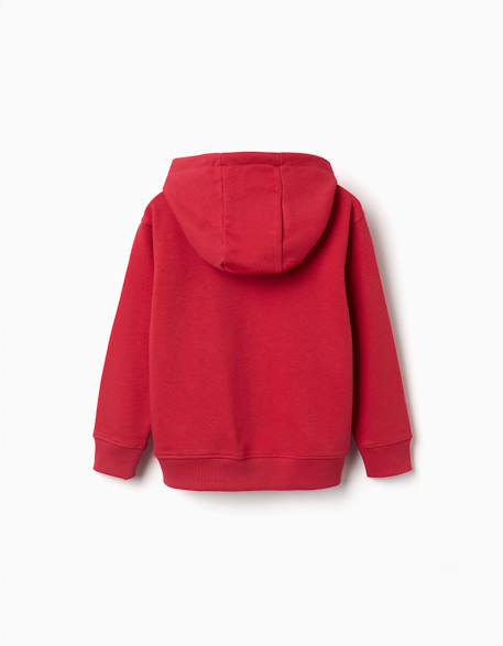 Sweat à capuche avec imprimé en relief zy Blanc+Rouge 6 - vertbaudet enfant 