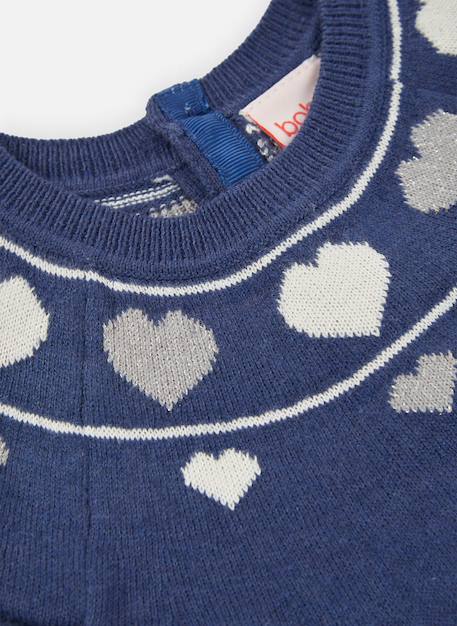 Robe fille en maille avec coeurs Bleu 3 - vertbaudet enfant 