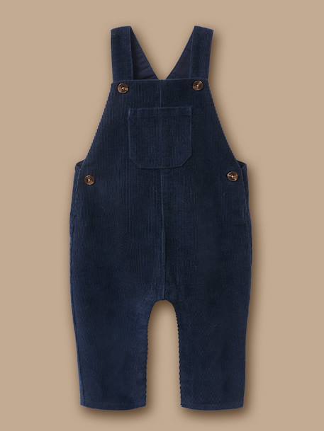 Salopette en velours milleraie bébé Marine+Sucre brun 1 - vertbaudet enfant 