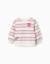 Sweat en coton peigné à rayures avec minnie Blanc 1 - vertbaudet enfant 