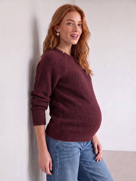 Pull grossesse et allaitement bordeaux+kaki 5 - vertbaudet enfant 