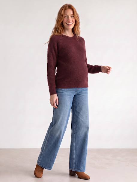 Pull grossesse et allaitement bordeaux+kaki 1 - vertbaudet enfant 