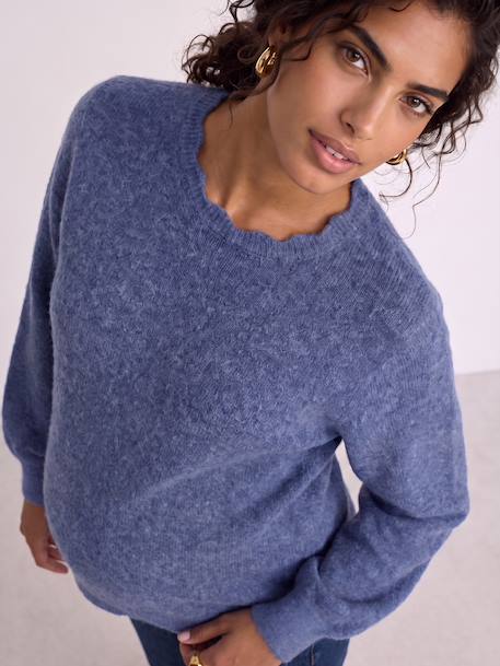 Pull de grossesse maille bleu 2 - vertbaudet enfant 
