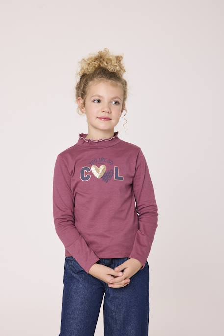 Fille-T-shirt, sous-pull-T-shirt manches longues 100% coton fille