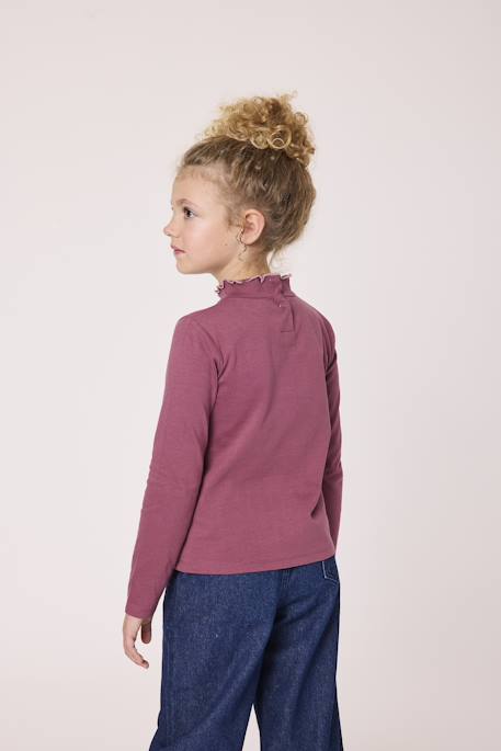 T-shirt manches longues 100% coton fille Rose fonce 3 - vertbaudet enfant 