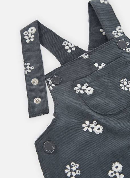 Robe fille chasuble imprimée fleurs Gris 4 - vertbaudet enfant 