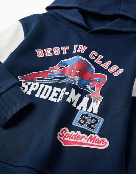 Sweat en coton avec capuche et imprimé spider-man Bleu foncé 4 - vertbaudet enfant 