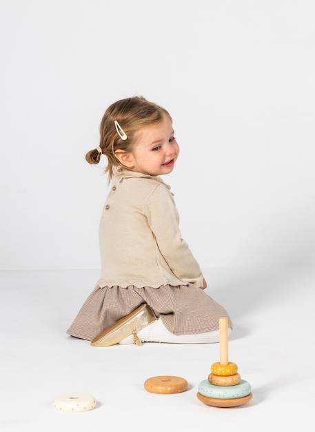 Robe bébé avec broderie de petit chien Beige 2 - vertbaudet enfant 
