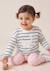 Mariniere manches longues 100% coton bébé fille Fond blanc casse raye bleu 1 - vertbaudet enfant 