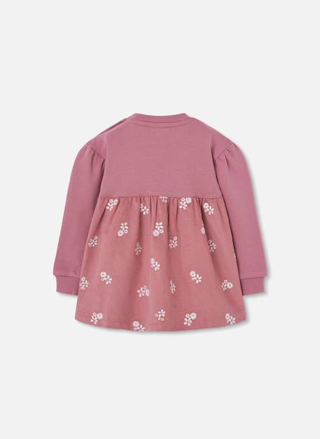 Robe fille en molleton imprimée fleurs Rose 2 - vertbaudet enfant 