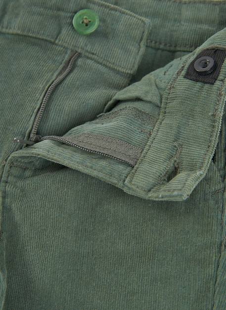Pantalon garçon en velours côtelé fin Vert 4 - vertbaudet enfant 