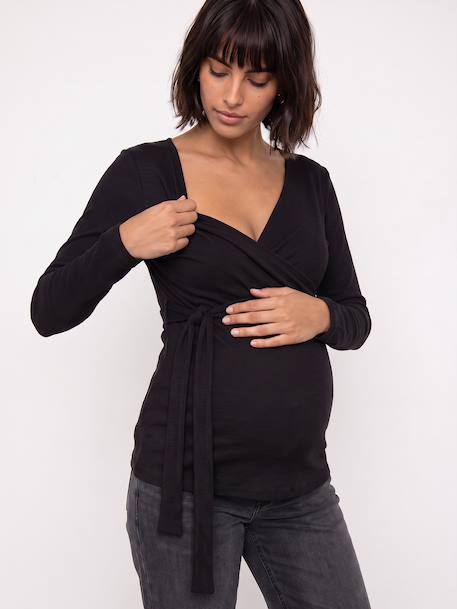 T-shirt grossesse et allaitement noir 6 - vertbaudet enfant 