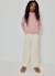 Pantalon fille velours côtelé fin wide leg Beige 1 - vertbaudet enfant 