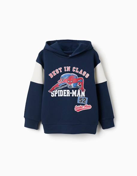 Sweat en coton avec capuche et imprimé spider-man Bleu foncé 2 - vertbaudet enfant 