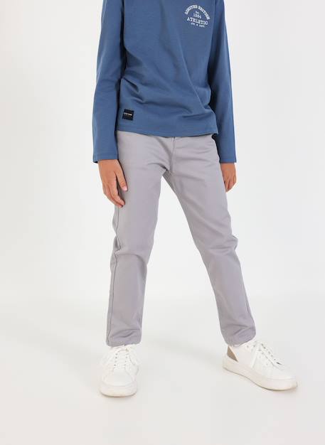 Pantalon garçon satiné élastique Gris 1 - vertbaudet enfant 