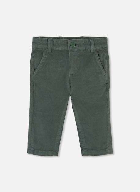 Pantalon garçon en velours côtelé fin Vert 2 - vertbaudet enfant 