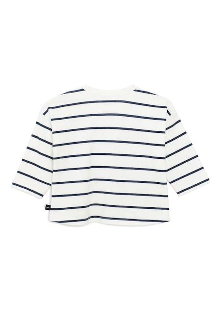Mariniere manches longues 100% coton bébé fille Fond blanc casse raye bleu 4 - vertbaudet enfant 